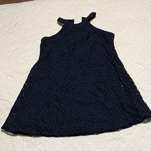Taylor Navy Blue eyelet dress size 4